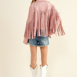 Studded Fringe Open Western Jacket