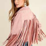 Studded Fringe Open Western Jacket