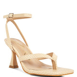 CELTY Ankle Strap Spool Heel Thong Sandals