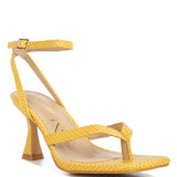 CELTY Ankle Strap Spool Heel Thong Sandals