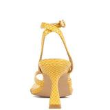 CELTY Ankle Strap Spool Heel Thong Sandals