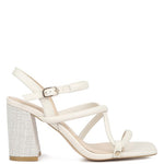 Open Square Toe Block Heel Sandals