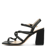 Open Square Toe Block Heel Sandals