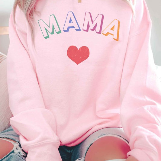 MAMA HEART GRAPHIC SWEATSHIRT