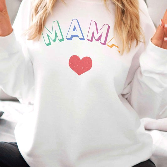 MAMA HEART GRAPHIC SWEATSHIRT