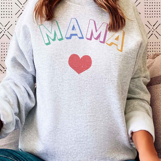 MAMA HEART GRAPHIC SWEATSHIRT