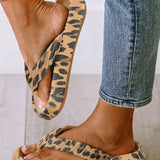 Leopard Print Thick Sole Flip Flops