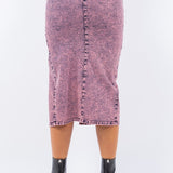 Midi Skirt In Denim Pink