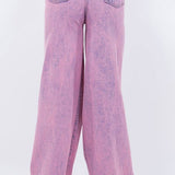 Vintage Ripped Wide Leg jean in Mineral Pink