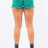 Denim Short in Mineral Green