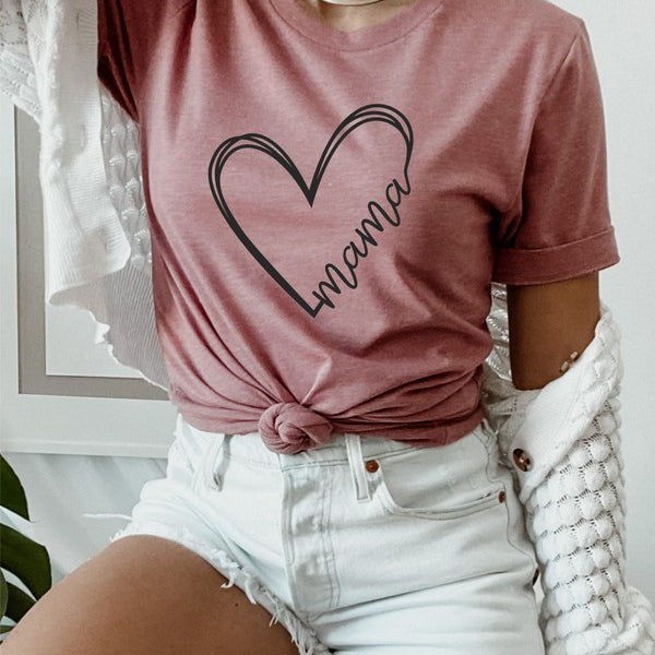 Heart Mama Bella Canvas Tee