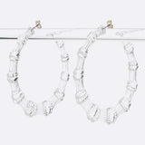 Iconic Cleared Transparent Bamboo Hoop Earrings