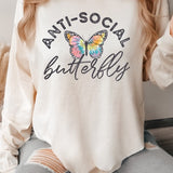 Anti-Social Butterfly Comfort Colors Long Sleeve