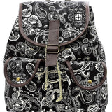 Paisley Printed Canvas Backpack