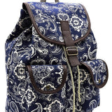 Paisley Printed Canvas Backpack