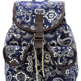 Paisley Printed Canvas Backpack