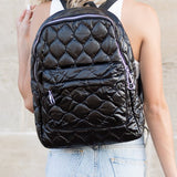 Jade Metallic Puffer Backpack