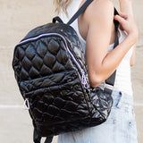 Jade Metallic Puffer Backpack