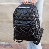 Jade Metallic Puffer Backpack