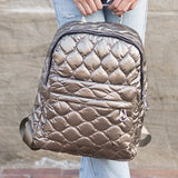 Jade Metallic Puffer Backpack