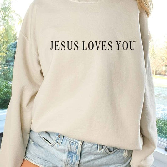 JESUS LOVES YOU OVERSIZED SWEATSHIRT