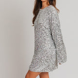 Long Sleeve Sequin Mini Dress