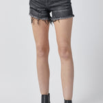 Raw Hem Denim Shorts with Pockets