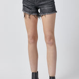 Raw Hem Denim Shorts with Pockets