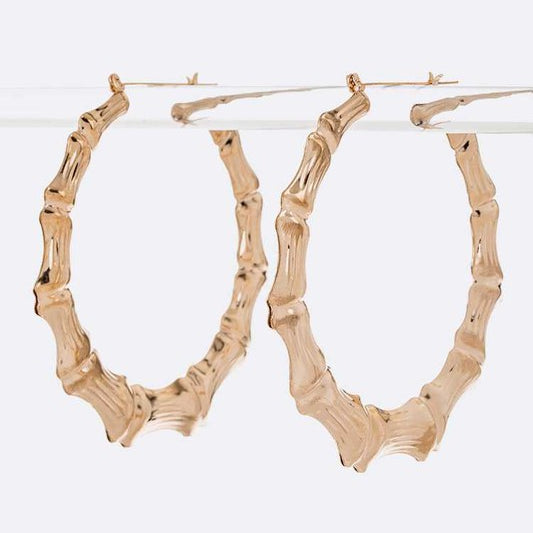 80MM Large Bamboo Hoop Earrings