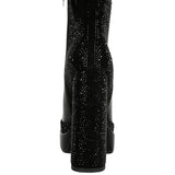 Dryday Diamante Zip Up Block Heel Boots