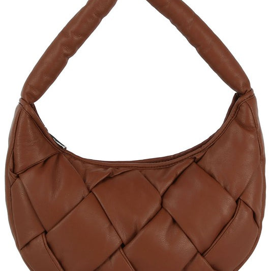 ecostitch Puffy Woven Hobo Shoulder Bag