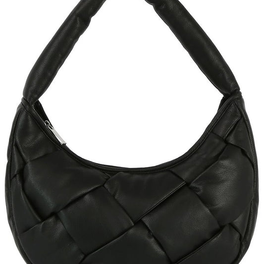 ecostitch Puffy Woven Hobo Shoulder Bag