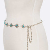 Turquoise Round Concho Chain Belt