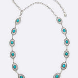 Turquoie Oval Concho Chain Belt