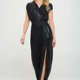 Made in USA Sleeveless Metallic Maxi Dress