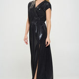 Made in USA Sleeveless Metallic Maxi Dress