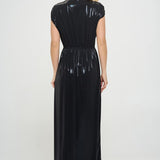 Made in USA Sleeveless Metallic Maxi Dress