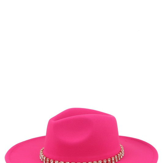 Rhinestone Accent Fedora Hat