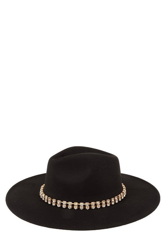 Rhinestone Accent Fedora Hat