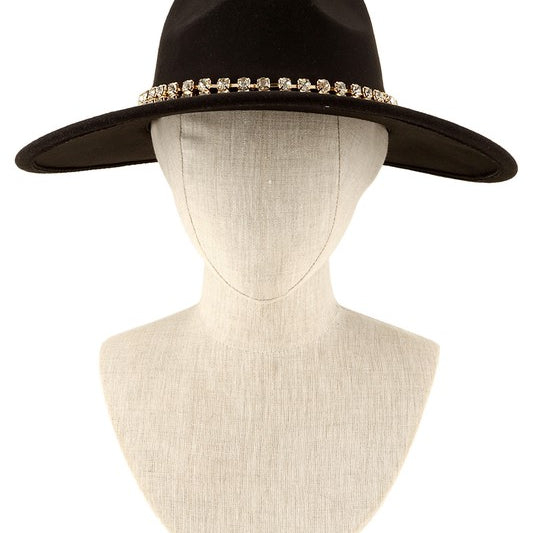 Rhinestone Accent Fedora Hat