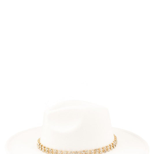 Rhinestone Accent Fedora Hat