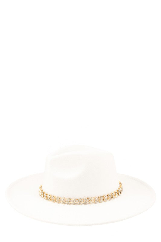 Rhinestone Accent Fedora Hat