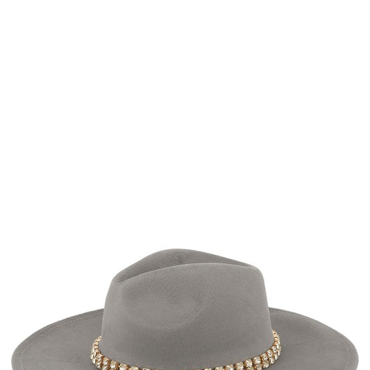 Rhinestone Accent Fedora Hat