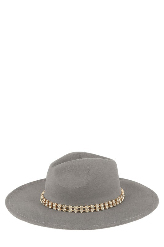 Rhinestone Accent Fedora Hat