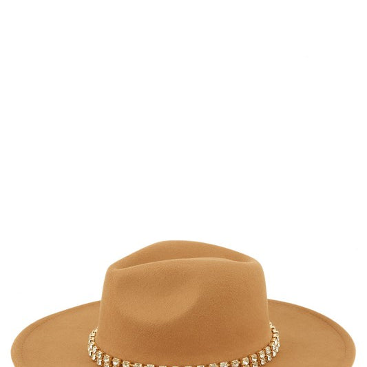 Rhinestone Accent Fedora Hat