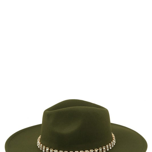 Rhinestone Accent Fedora Hat