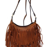 Fringe Hobo Crossbody Bag