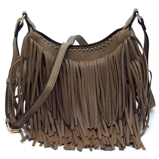 Fringe Hobo Crossbody Bag