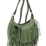 Fringe Hobo Crossbody Bag