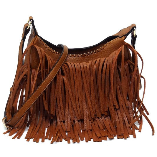 Fringe Hobo Crossbody Bag